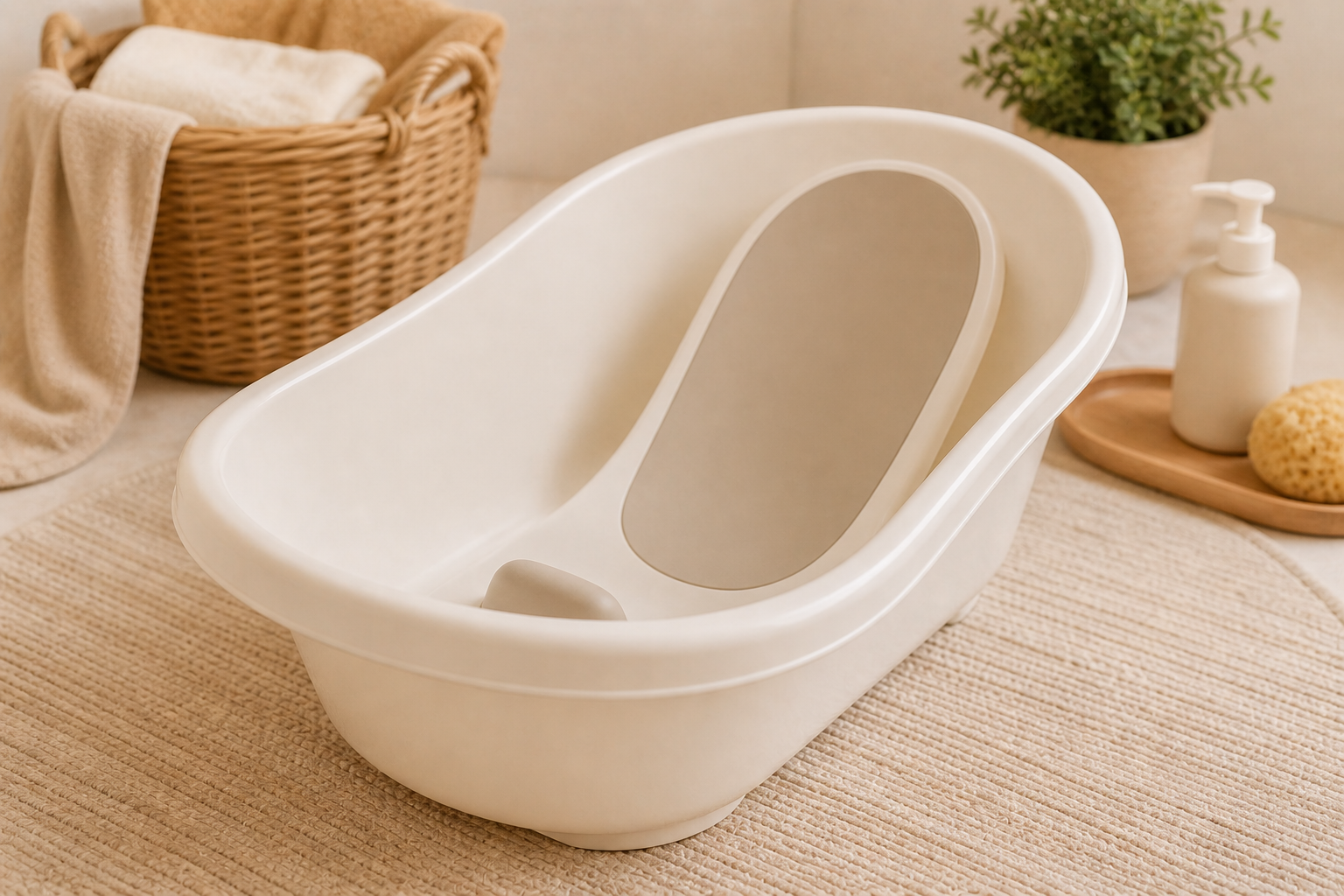 How to bathe a newborn baby with a warm neutral newborn bathtub