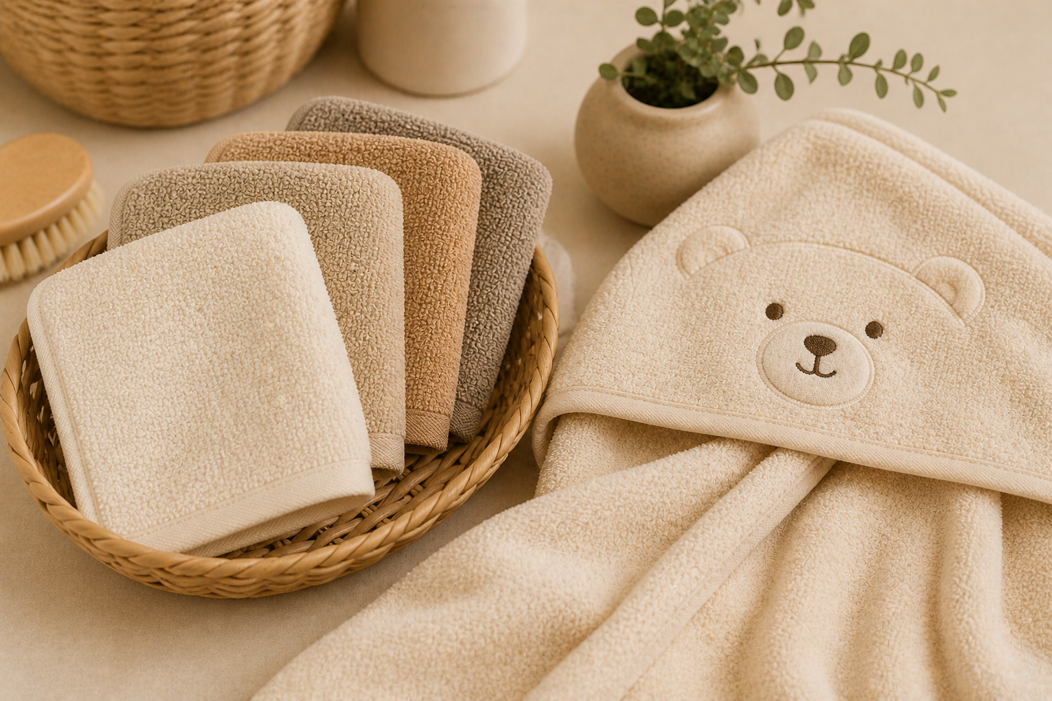 How to bathe a newborn baby with soft washcloths and towels
