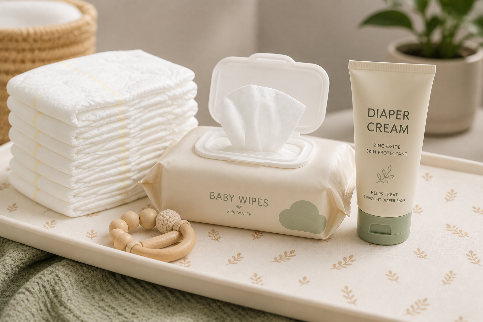 How to Change a Newborn Baby's Diaper wipes and diaper cream