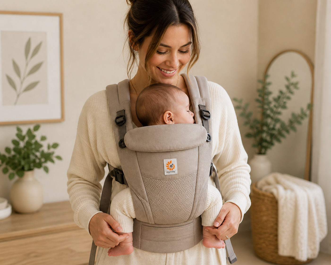 Surviving the newborn daily routine baby carrier harness