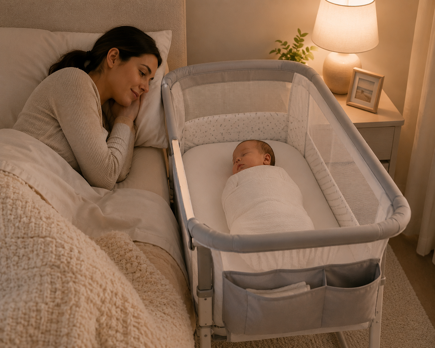 How to Survive the First Two Weeks with a Newborn bedside bassinet