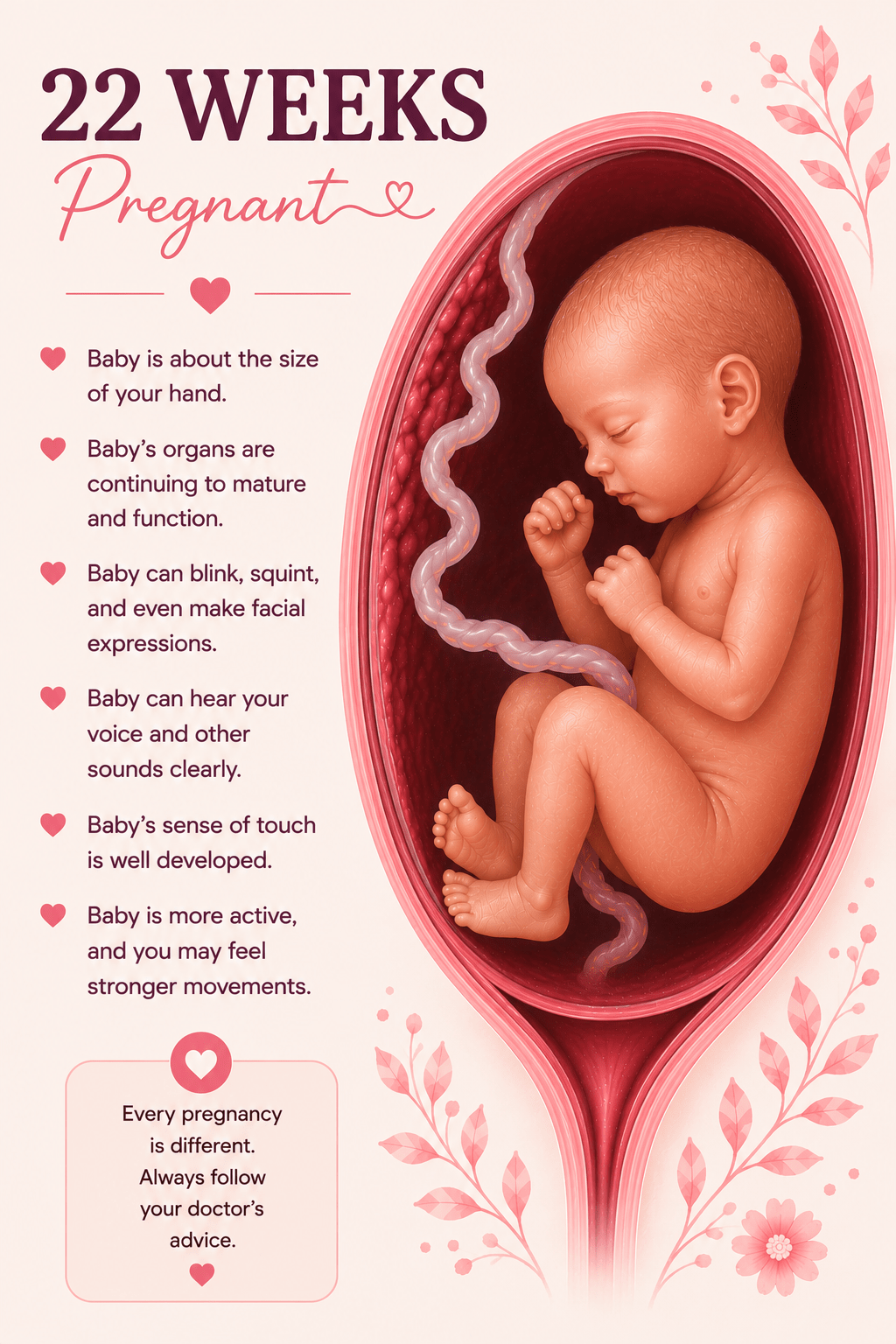 22 Weeks Pregnant baby development and second trimester movement guide