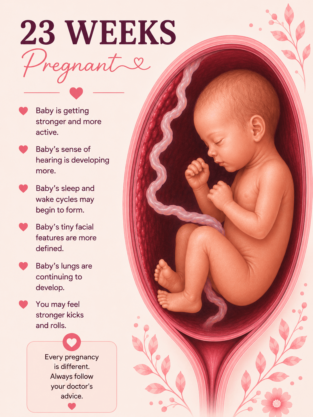 23 Weeks Pregnant baby development and second trimester movement guide