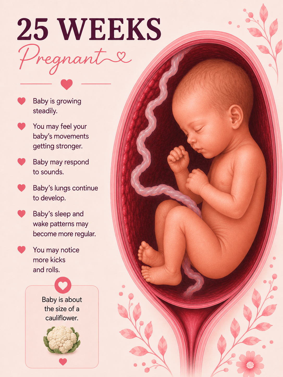 25 Weeks Pregnant baby development and second trimester movement guide