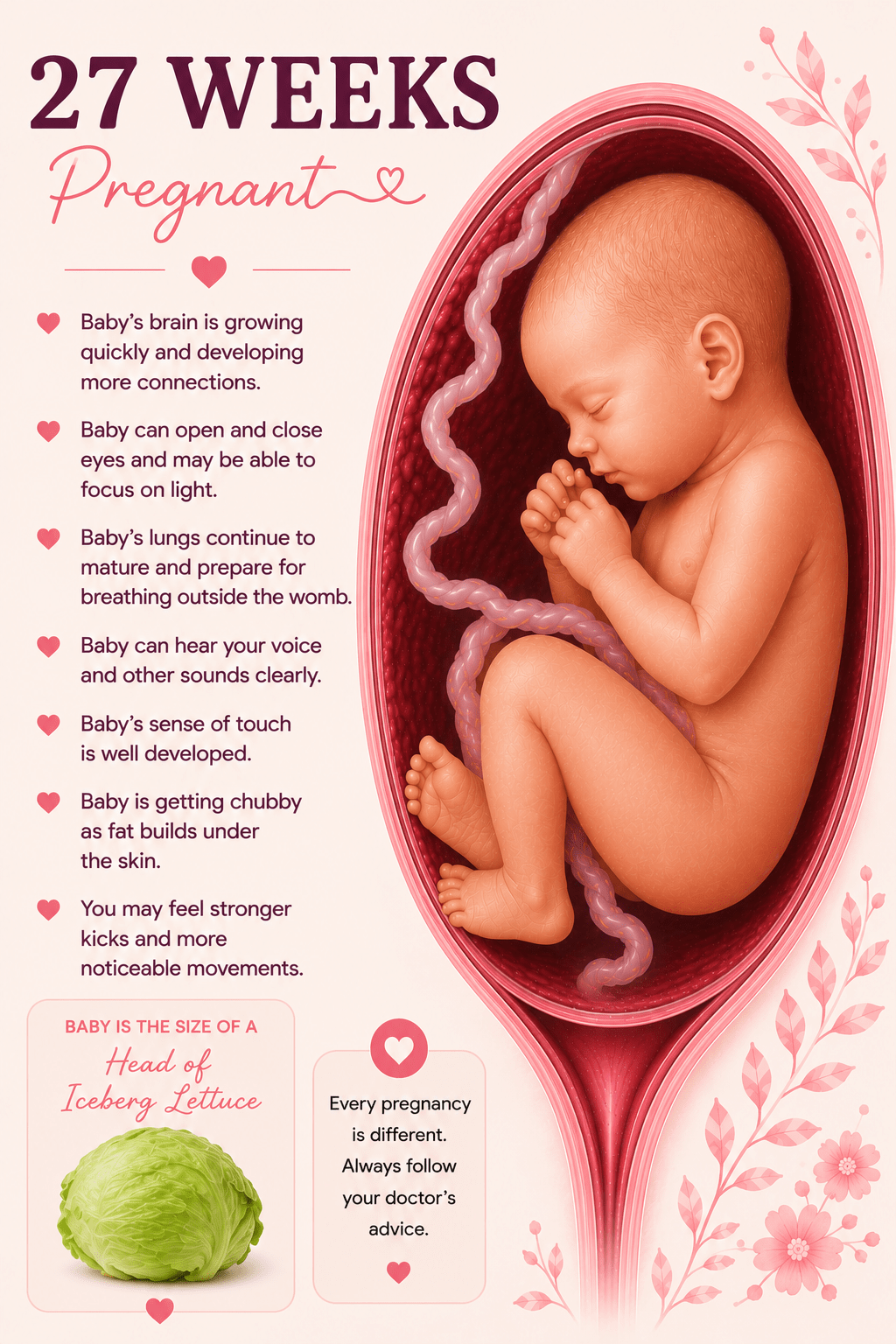 27 Weeks Pregnant baby development and second trimester movement guide