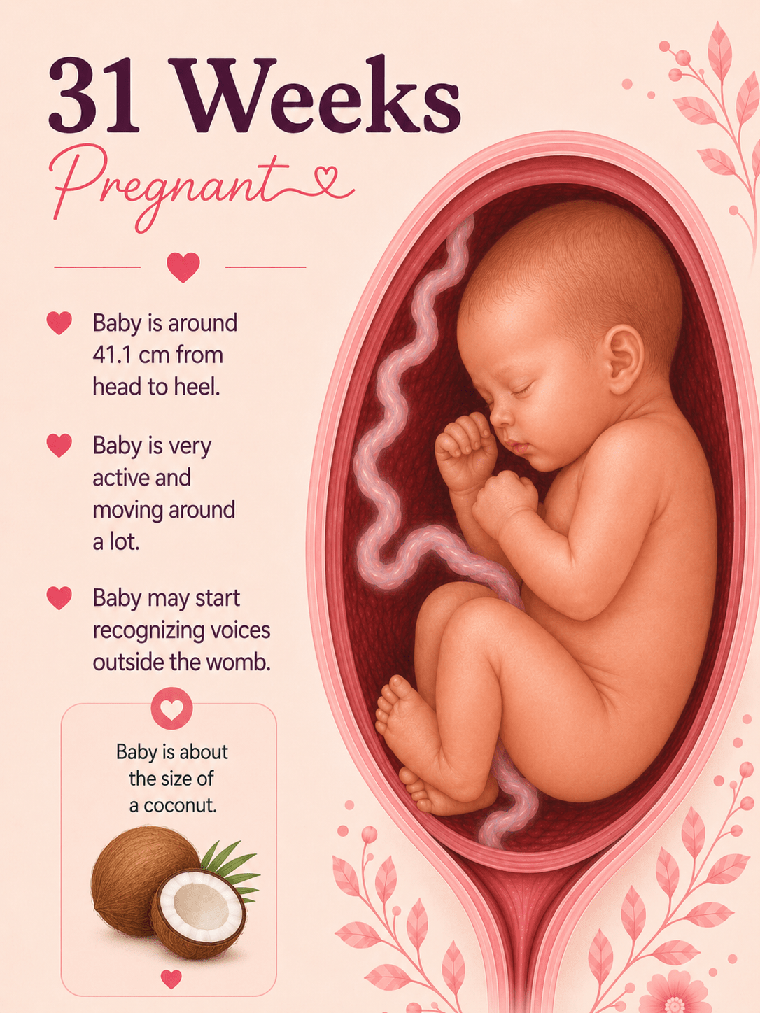 31 weeks pregnant baby development and third trimester movement guide