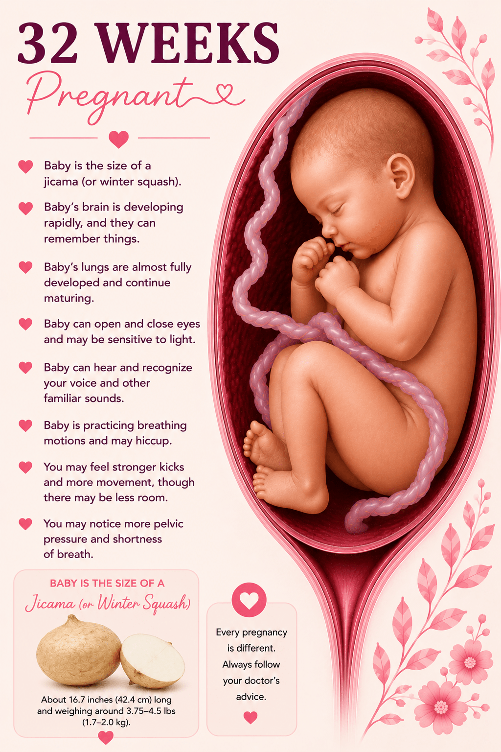 32 weeks pregnant baby development and third trimester movement guide